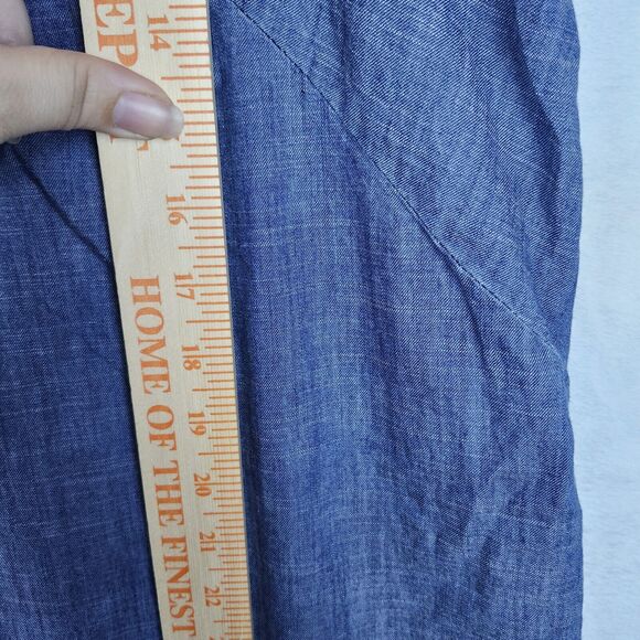 Talbots Chambray Midi Shift Dress Womens Plus Sz 24W Blue Denim Classic Basic - Picture 7 of 10